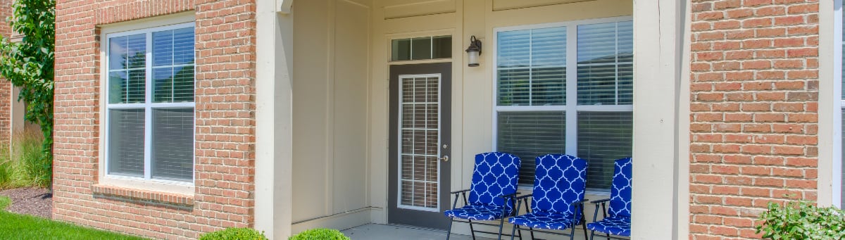 Patio seating in West Lafayette apartments